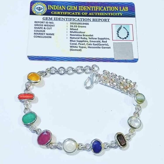 Navratna Silver Bracelet at Rs 500/piece | Biseswarji | Jaipur | ID:  6802190362